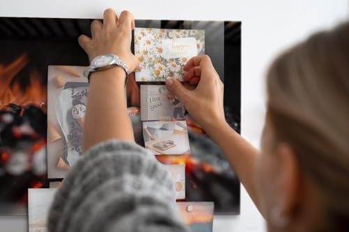 Tableau magnetique en verre effacable a sec pour bureau, tableau blanc grille 60x40cm - 6