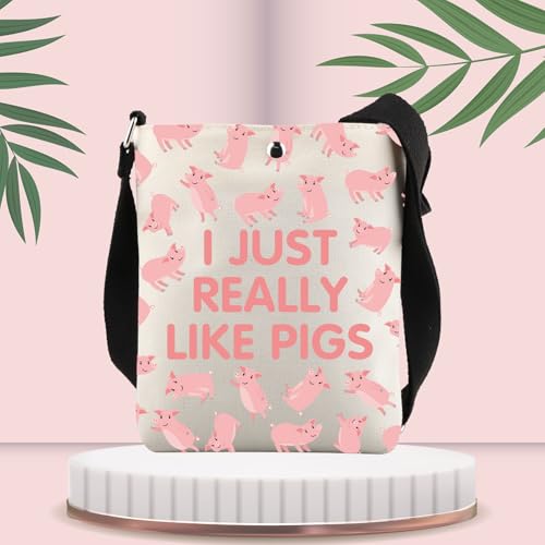 FUSTMW Pig Gifts Pig Crossbody Bag I Just Really Like Pigs Piggy Gifts for Pig Lovers Pig Phone Purse with Shoulder Strap3