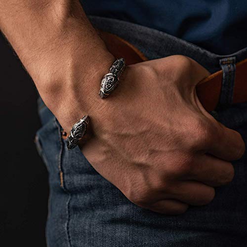 Viking Bracelet - Nordic Metal Arm Ring With Odin's Ravens - Scandinavian Design - Norse Jewelry For Men Women #TOP2