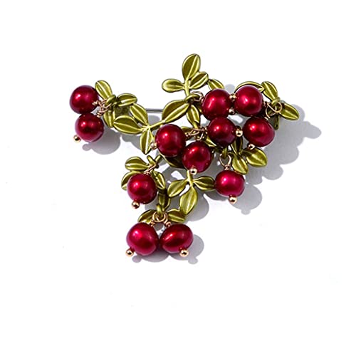 Broche perle cerise rouge pour personnaliser vos tenues quotidiennes avec style