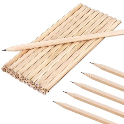Mmgoqqt - Mmgoqqt 20 Hexagonal Pencils, Natural Wooden Hexagonal Sketching Pencils, Portable Low-Dust Writing Instrument, HB Graphite Drawing, Ideal for use at Scol in the Classroom, Home or the Office