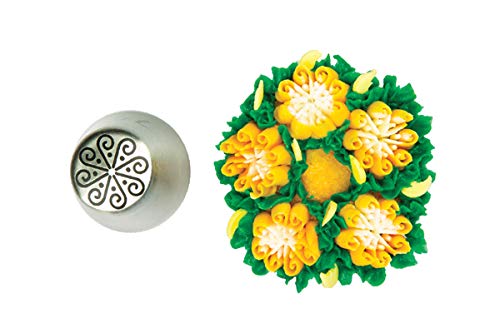 Silikomart |Flower Tube 08, Bocchetta in Acciaio Inox per Sac a Poche, Foro per Decorazioni a Fiori, Misura 25 mm