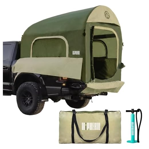 Niphean Truck Bed Tent 5.5ft-8ft for 2+1 People/Family, 2 Mins Fast Setup Inflatable Pickup Truck Tent, PU 3000mm Waterproof & High-Strength Windproof, Spacious Interior for Multi-Landscape