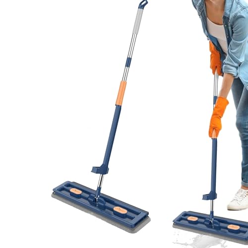 Fregona de suelo laminada, trapeador de limpieza para suelo con 2 almohadillas de microfibra reutilizables | Mopa de polvo de uso seco y húmedo para suelos de madera dura laminados de cerámica