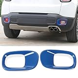 FSYHKJ 2PCS Rear Fog Light Cover Trim Fog Lamp Guards Frame for Jeep Renegade 2016 2017 2018 2019 2020 2021 2022 2023 2024 2025 Exterior Accessories (Blue)