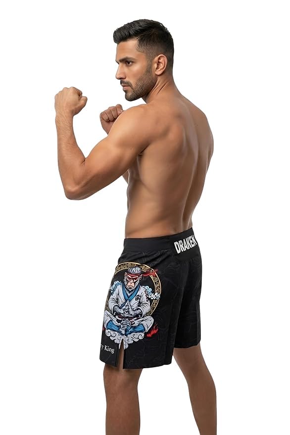 Draken Monkey God Fight Shorts for Men | Premium MMA & BJJ Grappling Shorts | Lightweight Quick Dry Muay Thai Training Shorts | 4-Way Stretch Combat Sports Wear-image-21