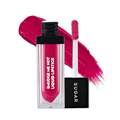 Image of SUGAR Cosmetics Smudge Me Not Liquid Lipsticks for Women | Transferproof & Waterproof | Lasts 12+ Hours | Matte Lipstick | 4.5ml - 43 Hot Shot (Hot Pink /Dark Fuchsia Pink)