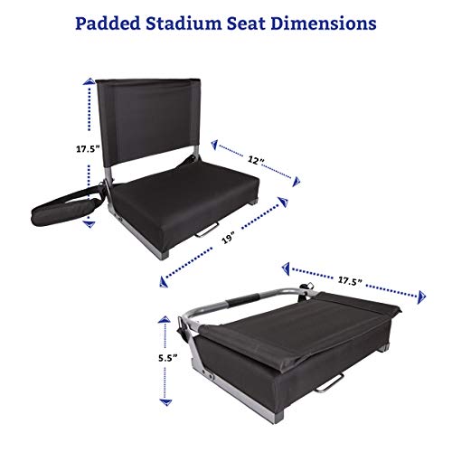 Cascade Mountain Tech Deluxe Stadium Seat, One Size, Black Ultra Padded #TOP2