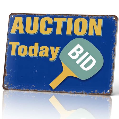 Auction Today Bid Metal Sign 8 x 12 Inch