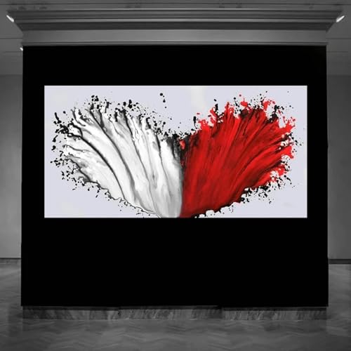 Peinture d'amour moderne rouge blanc pour décoration de la maison et salon 75x150