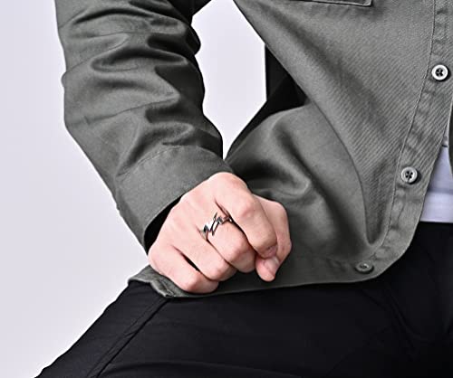 Lightning Bolt Wrap Minimalist Open Knuckle Ring For Men Boys Women Teen Girls Stainless Steel Fashion Punk Personalized Unique Statement Engagement Finger Rings Comfort Fit Jewelry Gifts For Bff Birthday Son Daughter Christmas Valentine's Day (8) #TOP3