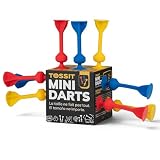 TOSSIT Mini Darts, Gioco di Freccette con Ventosa, Pétanque Interno Esterno Parete Pavimento, Silicone Resistente, Gioco Tavolo Viaggio, 9 Freccette, 3 Colori, Classic Edition, Rosso Blu Giallo