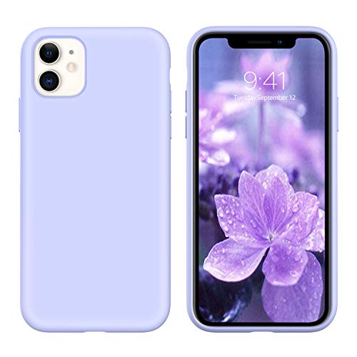 YINLAI iPhone 11 Case Liquid Silicone Soft Gel Rubber Slim Cover Shockproof Full Body Protective Non Slip Grip Hybrid Durable Girls Women Phone Cases for iPhone 11 6.1 inch, Lavender/Purple