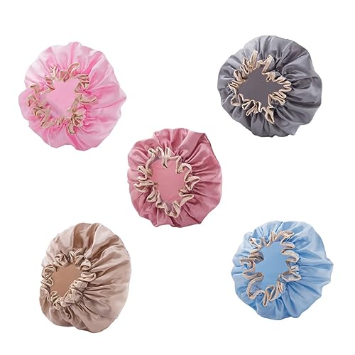 5個入り バス キャップ シャワー キャップ 増粘 シャワー グレー カラー シャワー キャップ カラフル シャワー キャップ 大人 入浴 帽子 かわいい シャワー キャップ 防水