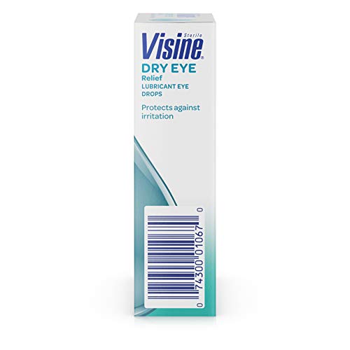 Visine Dry Eye Relief Lubricant Eye Drops With Polyethylene Glycol 400 To Moisturize And Soothe Irritated, Gritty And Dry Eyes, Designed To Work Like Real Tears, 0.5 Fl. Oz #TOP6