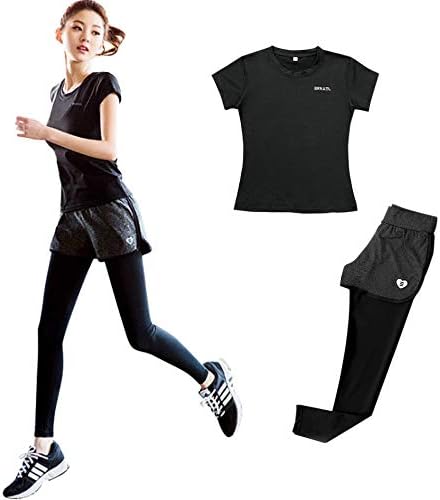 Amazon ケイ ララ スポーツウェア レディース ヨガウェア 半袖 レギンス パンツ 2点 半袖 Tシャツ Y6 ジャージ上下セット 通販