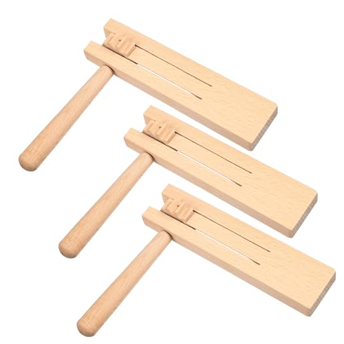 UKCOCO Matraca De Madera Giratoria Trinquete, Juguetes De Madera Sonido De Trinquete para Niños Pequeños, Tamaño Pequeño, Instrumento Musical Educativo para Fiestas Familiares, Pack De 3 Unidades