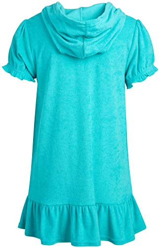 Pink Platinum Girls' Swim Cover-Up – Kids Hooded Terry Beach Towel Robe – Upf 50+ Beach/Pool Bathrobe For Girls, Size 2T, Seafoam #TOP4