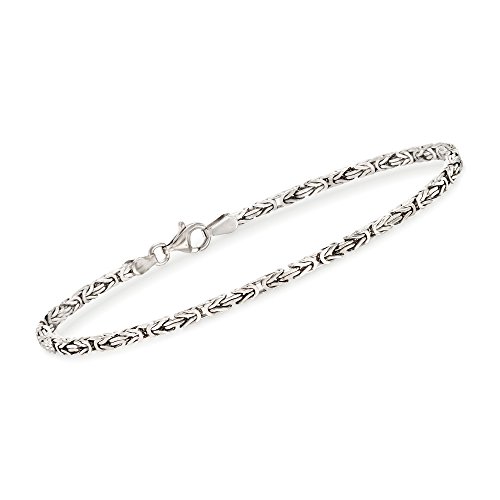 Ross-Simons 2.3mm Sterling Silver Square Byzantine Bracelet. 7 inches