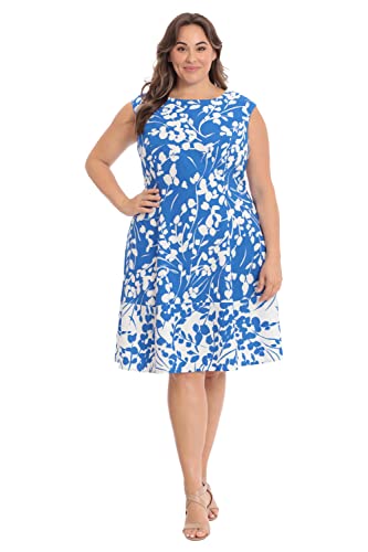 Image of London Times Womens Dresses Cap Sleeve Fit and Flare - Elegant Summer Cocktail Graduation Garden Party Wedding Guest Dress