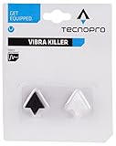 Zwei Vibrationsdämpfer TECNOPRO Tennis-Dämpfer Vibra Killer Vibrationsdämpfer für Tennisschläger, Schwarz/Transparent, One Size