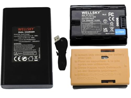 Amazon | WELLSKY NP-W235 互換バッテリー 2個 + デュアル USB Type C