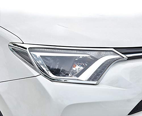 Kadore for 2016 2017 2018 Toyota RAV4 Chrome Front Headlight Lamps Cover Trim Bezels 2PCS/Set