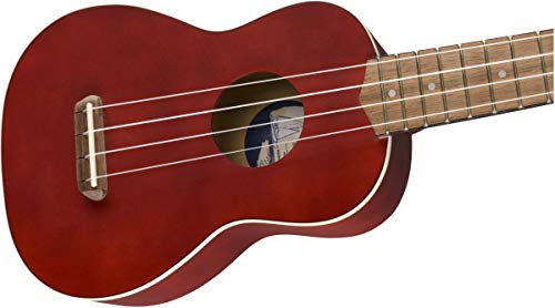 Fender Venice Ukulélé soprano Touche noyer Cerise - Les Beatles, Paul McCartney, John Lennon, RIngo Starr, George Harrison Fender Venice Ukulélé soprano Touche noyer Cerise – Image 6