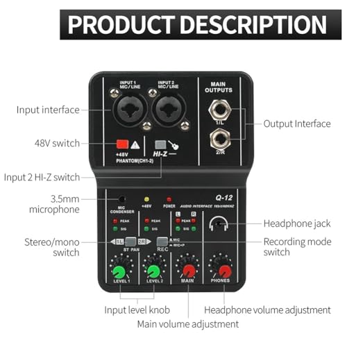 Carte son de mixage audio pour guitare électrique et PC - 2