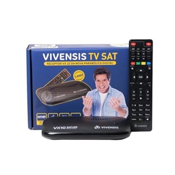 Receptor Digital Vivensis TV, Full HD Smart via Satélite VX10, Preto Bivolt