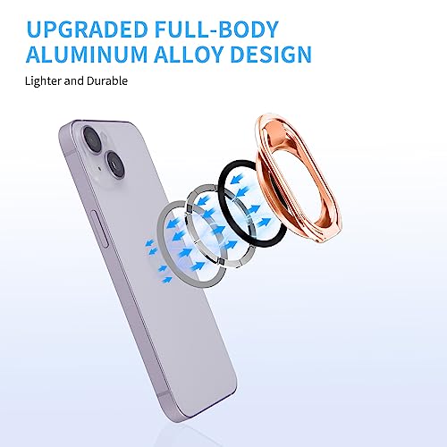 Image of Magnetic Phone Ring Holder, Removable Grip & Kickstand for MagSafe Rosegold