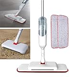 KNI® Bodenwischer mit Sprühfunktion, NEU mit integrierten Kehrer, Sprühwischer mit 380ml Wassertank, easy cleaning und schnelles Putzen, Wischer mit Sprühfunktion & 3 waschbaren Microfaser Bezüge