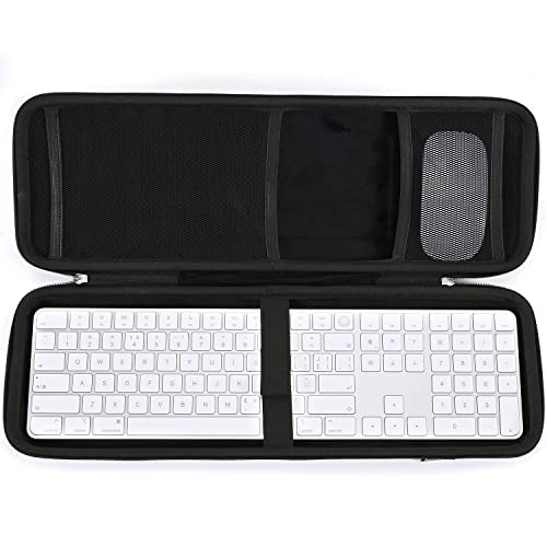 RAIACE Estuche rígido de Viaje para Apple Magic Keyboard + Magic Mouse (Solo se Vende el Estuche). - Negro (Forro Negro)