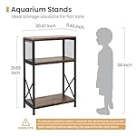 Aquarium Stand, 10 Gallon Fish Tank Stand with Storage, 3 Tier Metal Frame Cabinet Suitable for Fish Tank, Turtle Tank, Rustic Brown (10 Gallon) - Image 2
