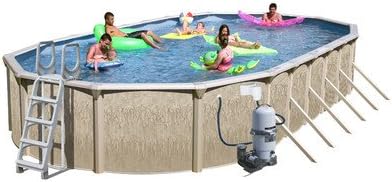Oval Galveston Above Ground Pool with Cartridge Filter Size: 30' L x 15' W