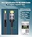 Adauxter Certified 10K 8K HDMI 2.1 Cable 10 FT, 48Gbps Ultra High Speed HDMI Cable with Ethernet 4K 240Hz 165Hz 144Hz 120Hz 8K60Hz eARC HDCP2.3 HDR10+ PC Laptop TV Monitor Projector