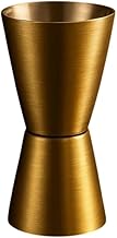 Double Head Measuring Cup, Stainless Steel, Gold, 30 ml and 60 ml, Peg Measure, Lightweight, Perfect Grip