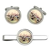  Giftshop UK Französisch Rugby at St. Wolke 1906 Manschettenknöpfe und Krawatte Clip Set