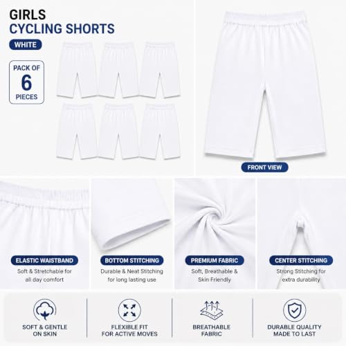 Image of MERIDA Cotton Cycling Shorts for Girl's (Pack of 6)