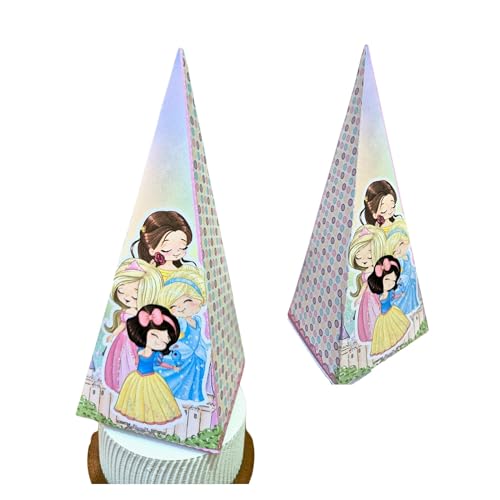 Caixinha Piramide Lembrancinhas Para decoração de Aniversario Princesas- Caixinhas E forminhas Para Doces 15 Unidades