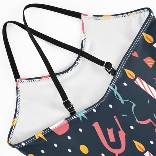 Girl's One Piece Swimsuit Happy Birthday Cake Beach Bathing Swimwear4