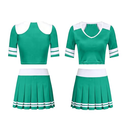 Tenue de pom-pom girl personnalisée pour filles, costume de pom-pom girl avec votre numéro d'uniforme de pom-pom girl pour femmes, filles, adolescentes, cyan