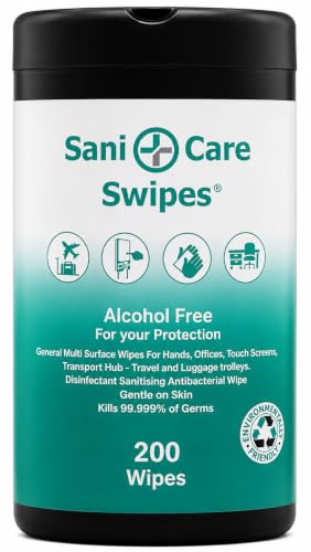 Image of Sani Care Disinfectant Wipes 200, Alcohol Free Antibacterial Multi Surface