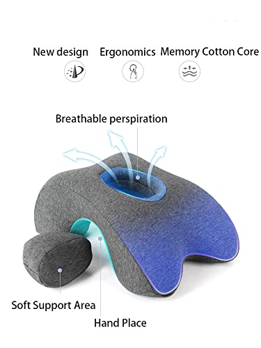 Fcare Desk Pillow For Napping, Travel Neck Pillow Memory Foam Wedge For Sleeping, Slow Rebound Back Pillow (Slightly Hard) For Slender Ladies & Teenagers, Comfortable Washable Velvet Cover #TOP2