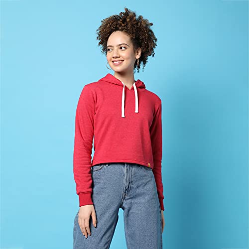 Image of PINACOLADA Women's Sweatshirt with Hoodie Regular Fit for Casual Wear | Cotton Blend Fabric | Hoodie Sweatshirt Crafted with Comfort Fit and High Performance for Everyday Wear