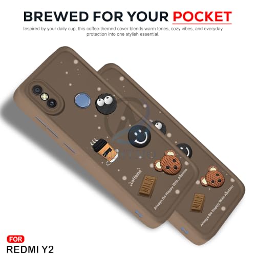 Image of AESTMO Back Case Cover for Redmi Y2 Cover | Cute Fun Cartoon 3D Ball | Coffee Silicone Case | Full Body Protection | Camera Protection Back Cover for Redmi Y2 (Brown)