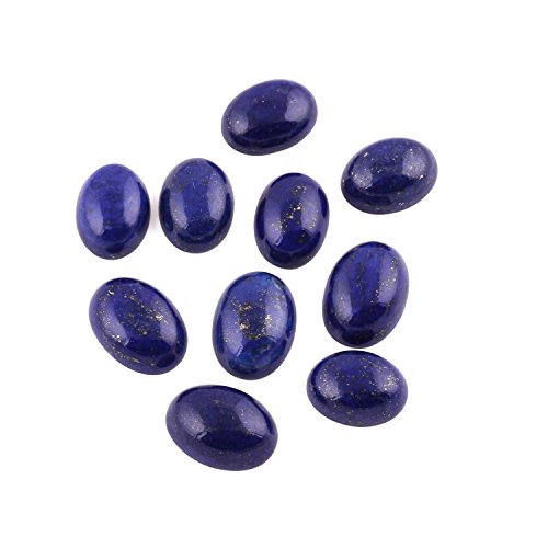 Lapis lazuli naturel cabochon ovale 12x16 mm aux reflets dorés pour joaillerie