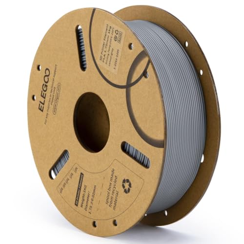 Image of ELEGOO PLA Filament 1.75mm Gray 1KG - 3D Printer Filament With + /- 0.02mm Accuracy, 1kg (2.2lbs) Cardboard Spool for Most FDM 3D Printers