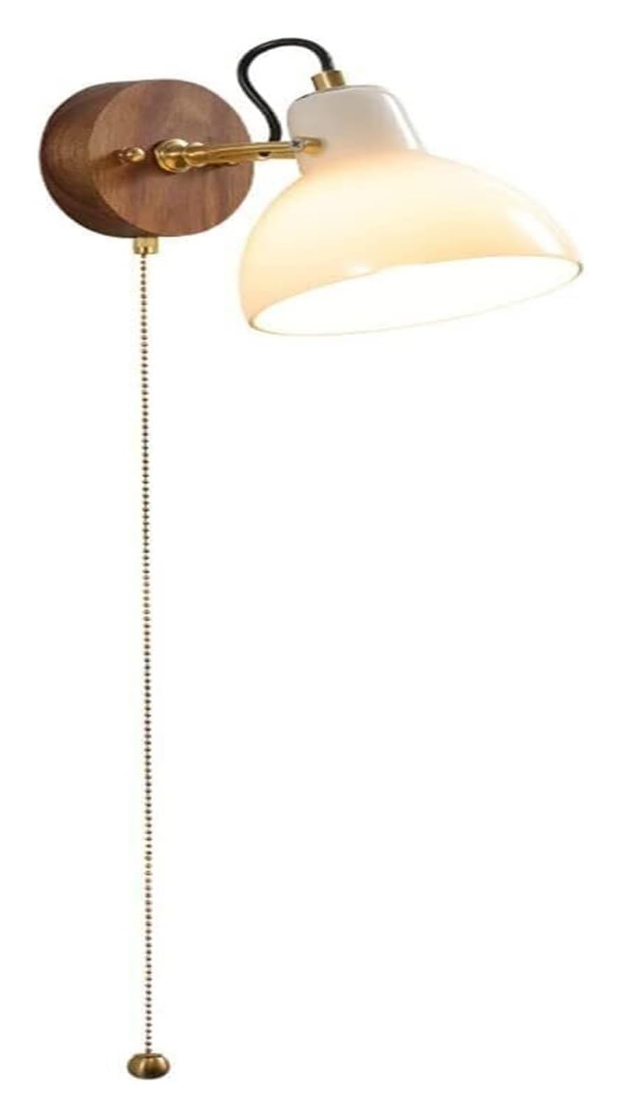VDOQTLJT Wall Lamp with Pull Chain Milk Glass Light Brushed Brass Bedside Sconce Industrial V-intage Mirror Lantern Lamps sconces