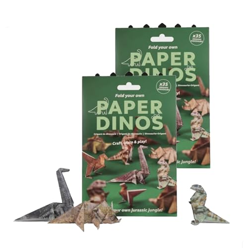 Kit de origami de papel para gatos de 2 piezas, lindo gato 3D / perro / dinosaurio origami papel Craft Kit, kit de papeleo hecho a mano decoración interesante animal escritorio decoración regalo